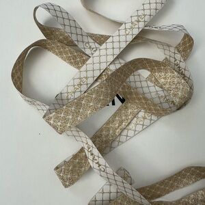 Gold and Cream Patterned Ribbon, 64”